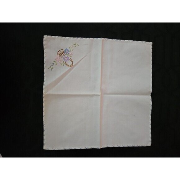 Set Of 5 Vintage hand embroidered Napkins/Hankerchief - Picture 9 of 11